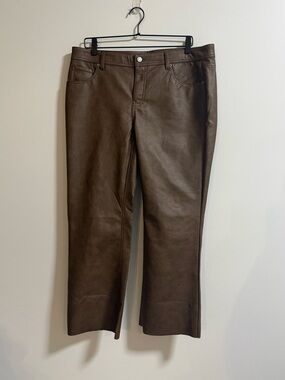 No Boundaries Brown Faux-Leather Pants